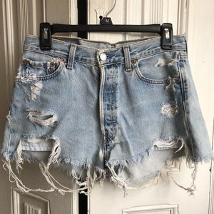 Vintage distressed high waisted Levi shorts